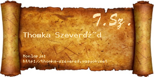 Thomka Szeveréd névjegykártya